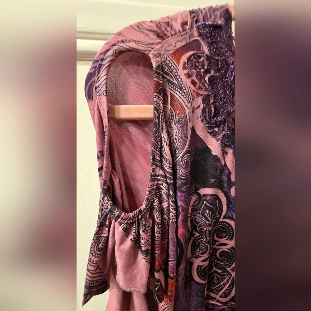 ONE WORLD Pink and Purple Women's Dress - Picture 4 of 15